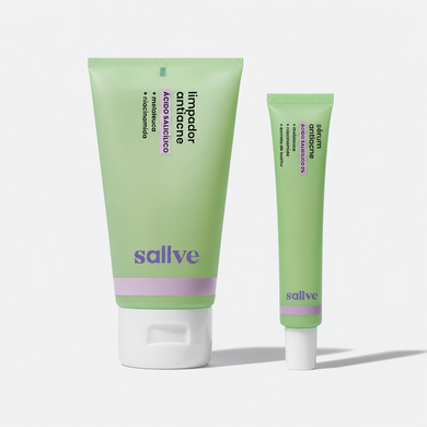Dupla Adeus, Espinha da Sallve com Limpador Antiacne 150ml e Sérum Antiacne