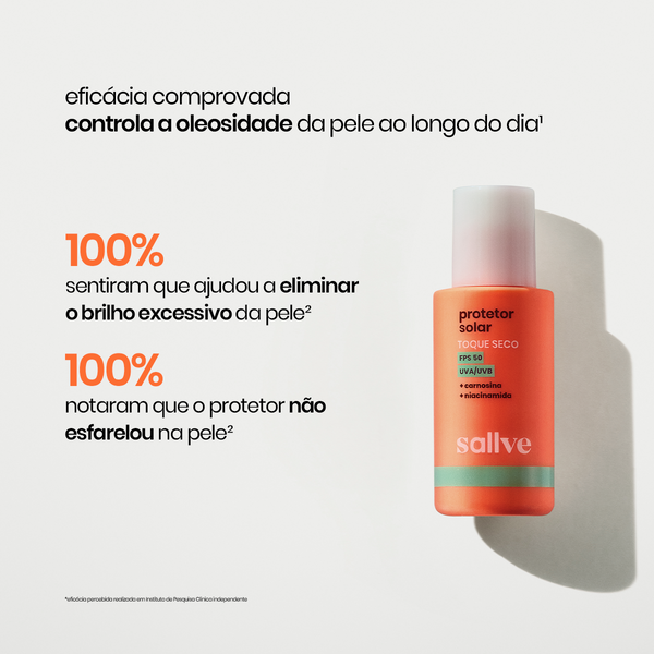 testes clínicos do protetor solar toque seco fps 50