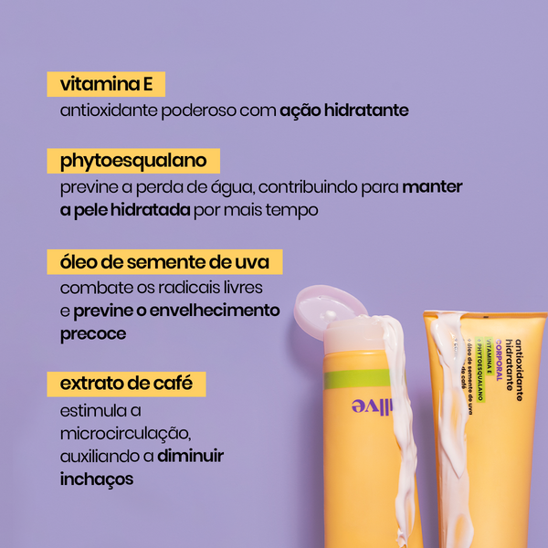 ativos hidratante antioxidante corporal