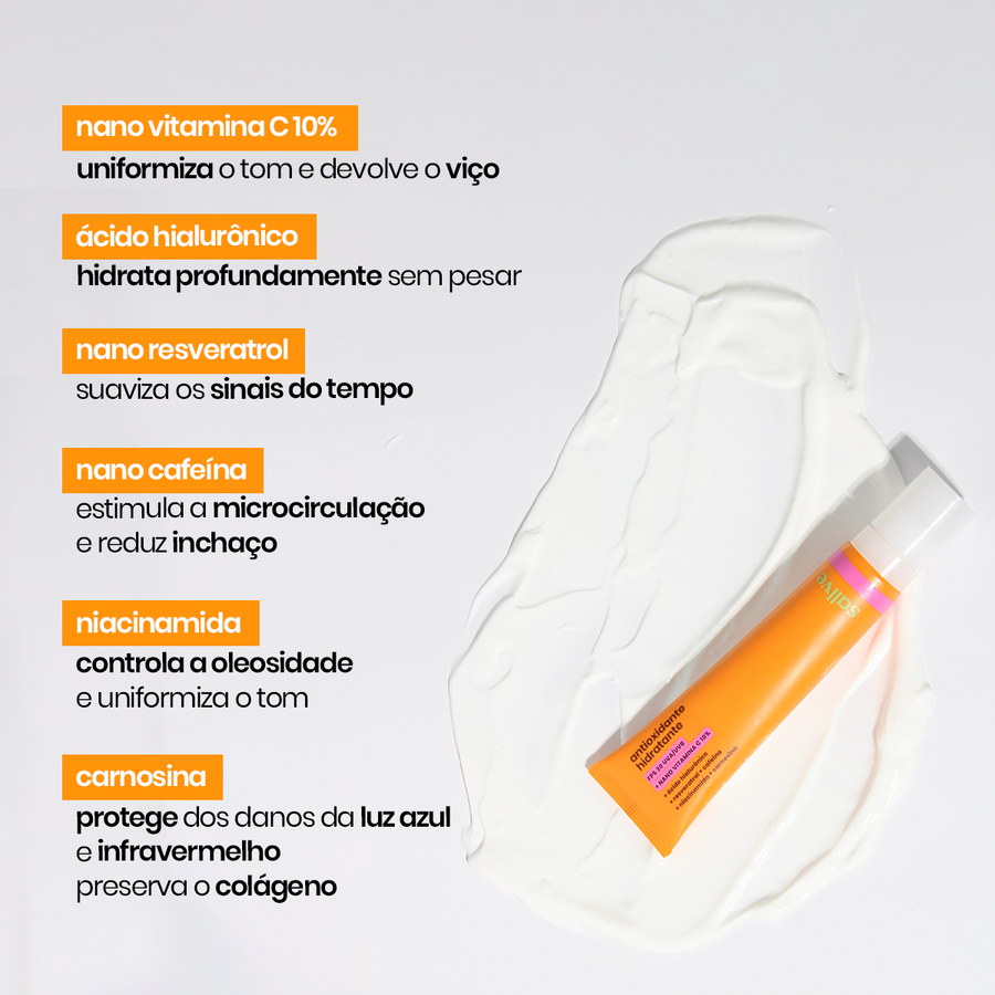 ativos antioxidante hidratante fps 30 sallve