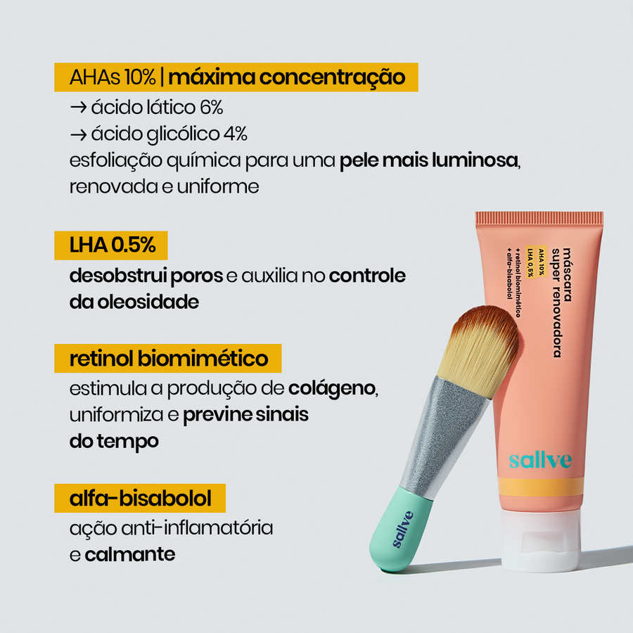 ativos máscara super renovadora sallve