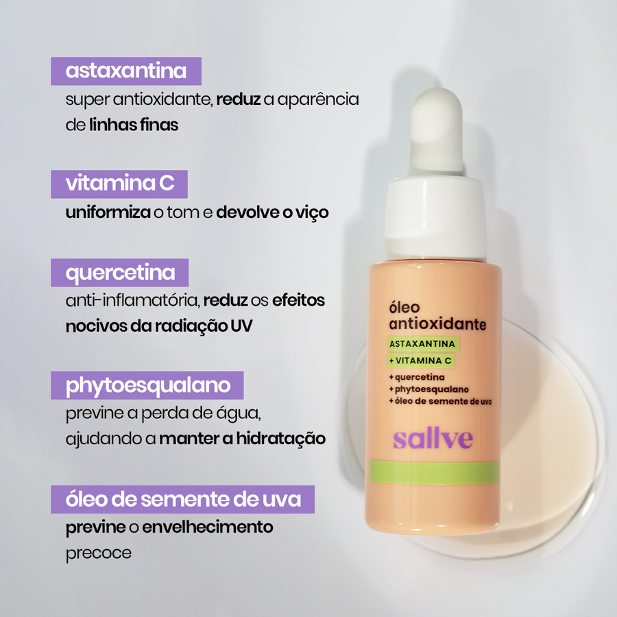 ativos óleo antioxidante facial sallve