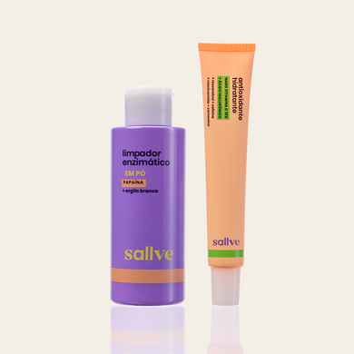 Dupla Anti Cravo Sallve – Limpador Enzimático em Pó e Vitamina C Antioxidante Hidratante lado a lado