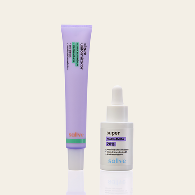 Dupla Redução de Marcas Sallve – Sérum Uniformizador e Super Niacinamida 20% lado a lado