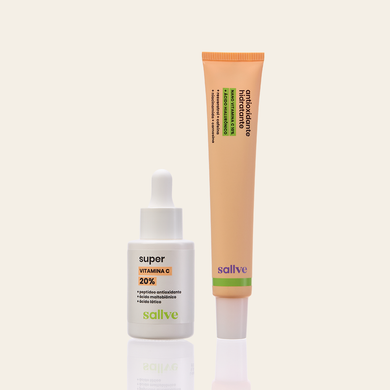 Dupla Super Antioxidante Sallve – Antioxidante Hidratante 35g e Super Vitamina C 20% lado a lado