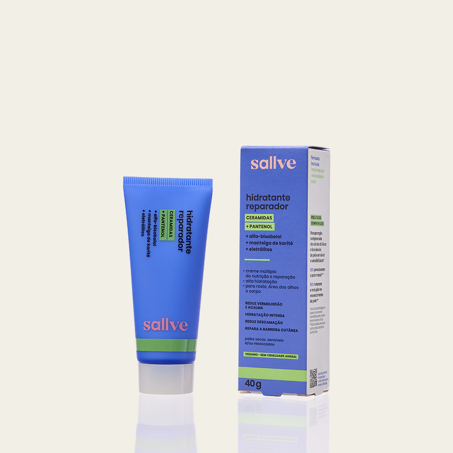 Hidratante Reparador Sallve com embalagem 40g – ceramidas e pantenol para reparar a barreira cutânea