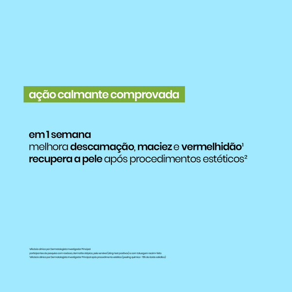 Ação calmante comprovada do Hidratante Reparador Sallve que melhora descamação, maciez e vermelhidão da pele em uma semana.
