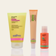 Kit Basicão Sallve – Limpador Facial, Vitamina C Antioxidante Hidratante e Protetor Solar Toque Seco FPS 50 lado a lado