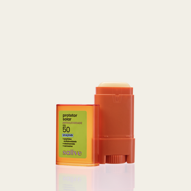 Protetor Solar Bastão Antioleosidade FPS 50 Sallve 15g – stick com peptídeo antioleosidade, niacinamida e carnosina
