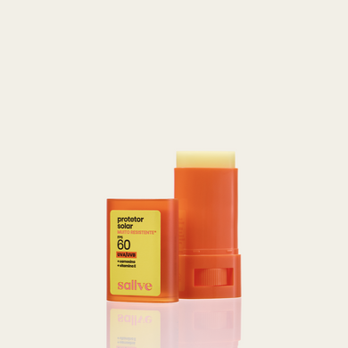 Protetor Solar Bastão FPS 60 Muito Resistente Sallve 15g – stick com proteção UVA/UVB, carnosina e vitamina E
