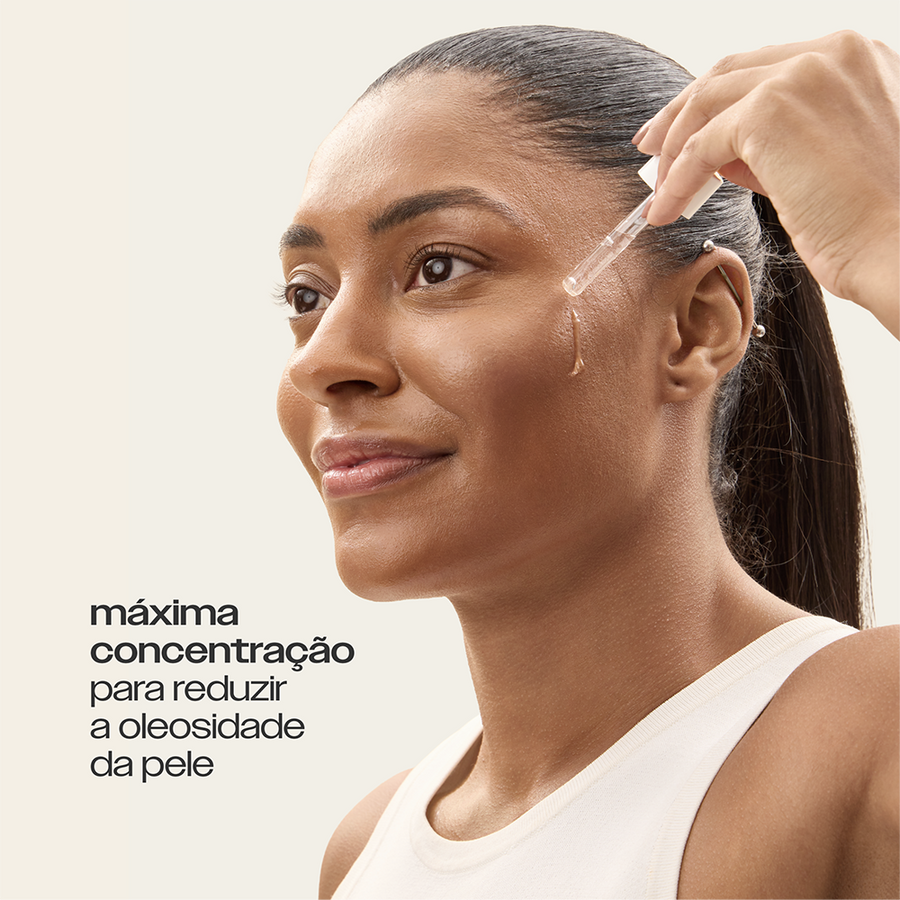 Super Ácido Glicólico 10% Sallve aplicado no rosto – máxima concentração para reduzir a oleosidade da pele