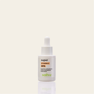 Super Vitamina C 20% Sallve 30ml – sérum com peptídeo antioxidante, ácido maltobiônico e ácido lático