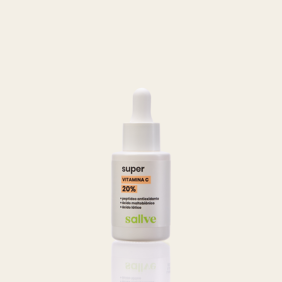 Super Vitamina C 20% Sallve 30ml – sérum com peptídeo antioxidante, ácido maltobiônico e ácido lático