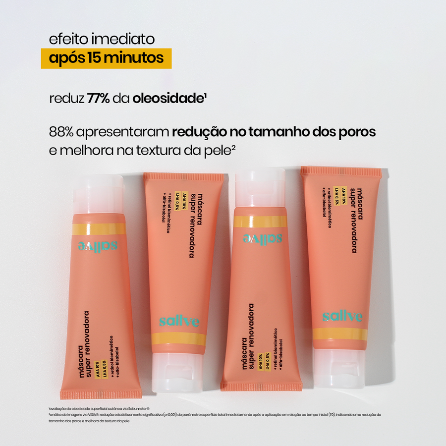 testes clínicos máscara super renovadora sallve